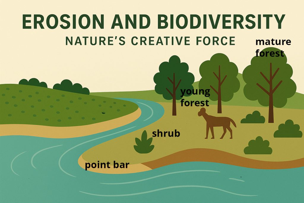 river, erosion, succession, habitat