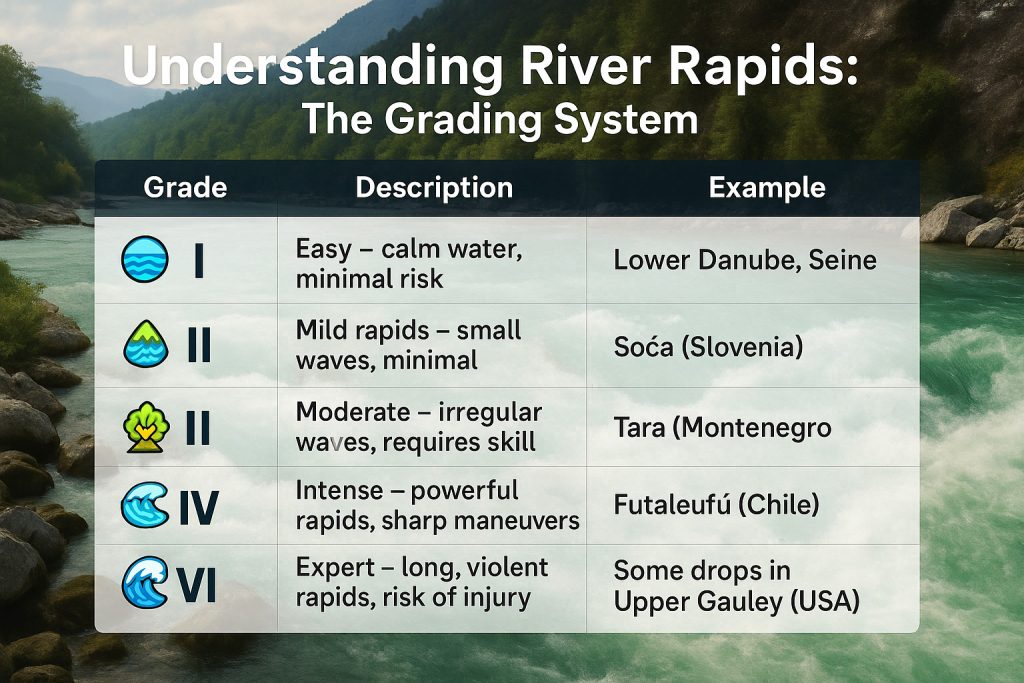 river rafting guide, grading