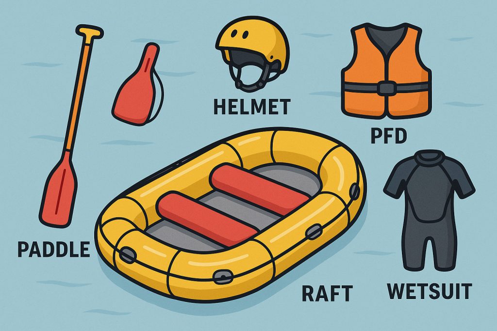 river rafting guide, kit, gear