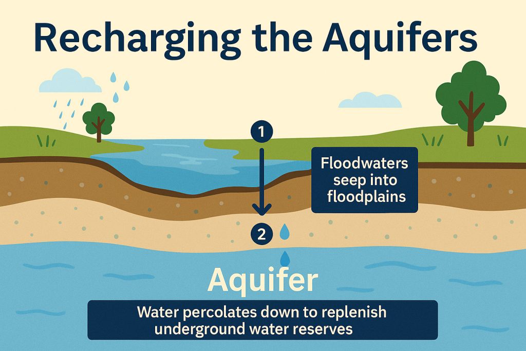 recharging the aquifers, rivers