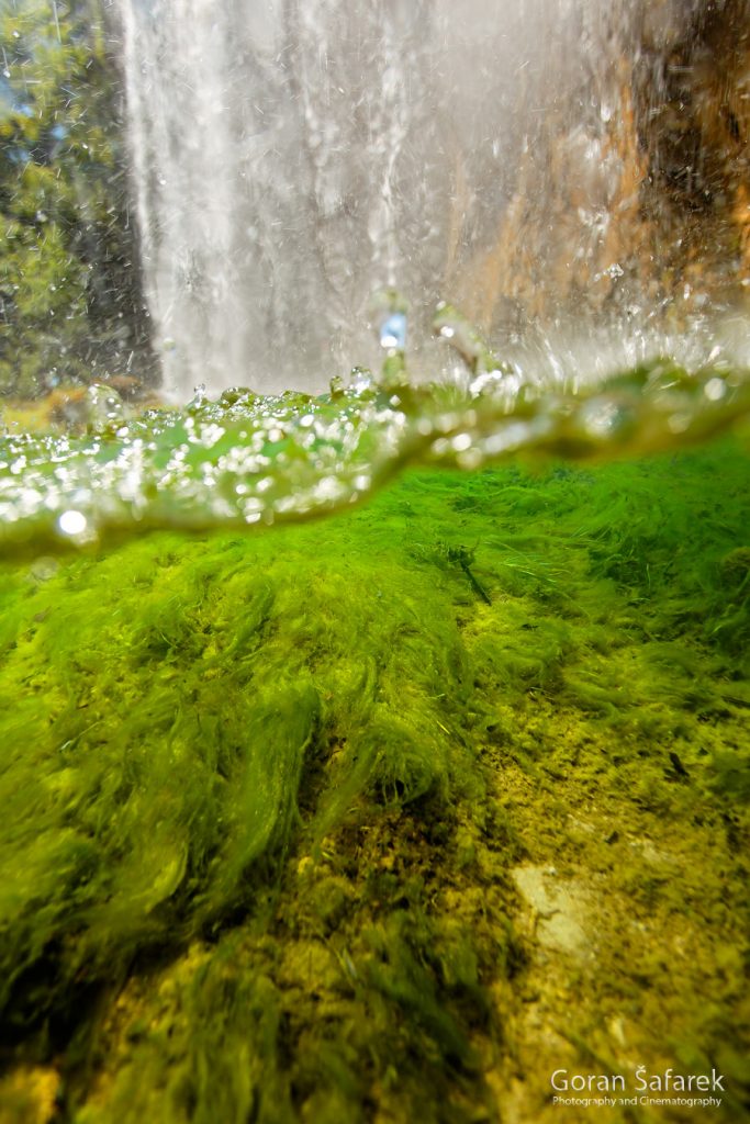 waterfall, underwater, diving, river, croatia, plitvice, national park