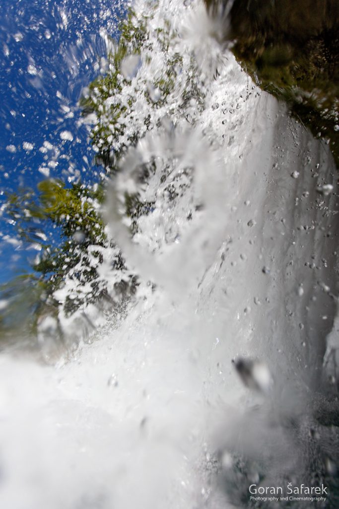 waterfall, underwater, diving, river, croatia, plitvice, national park