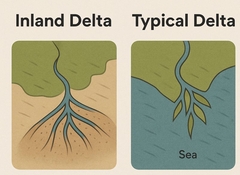 endorheic rivers, okavango delta, inland delta