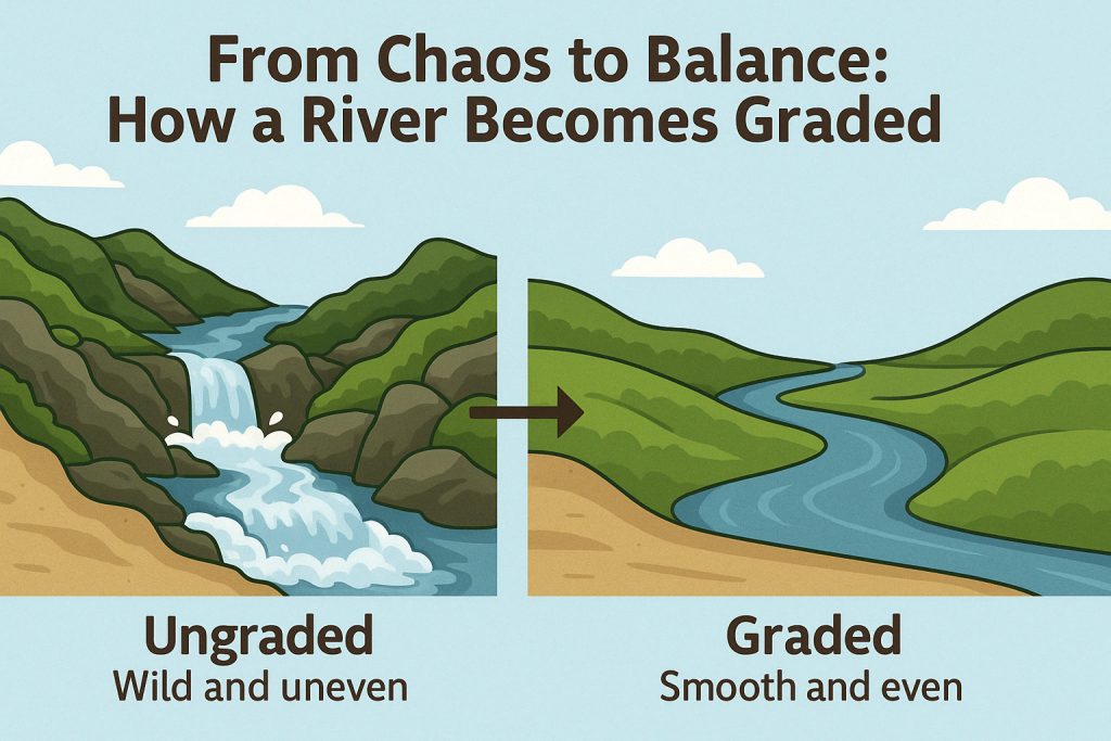 graded, river, stream valley, ungraded, 