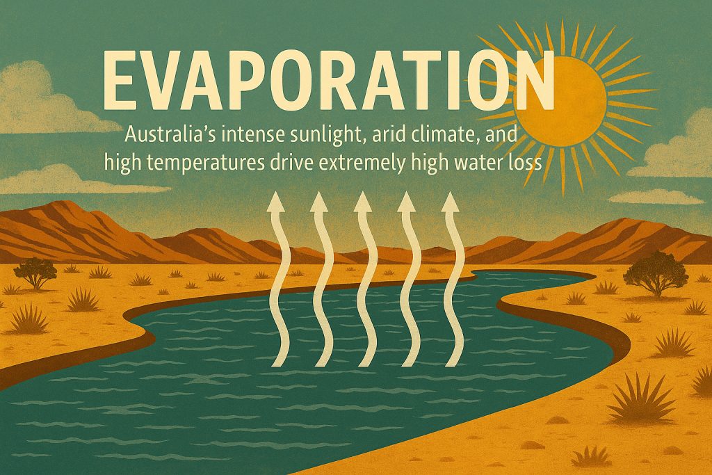 rivers of Australia, evaporation