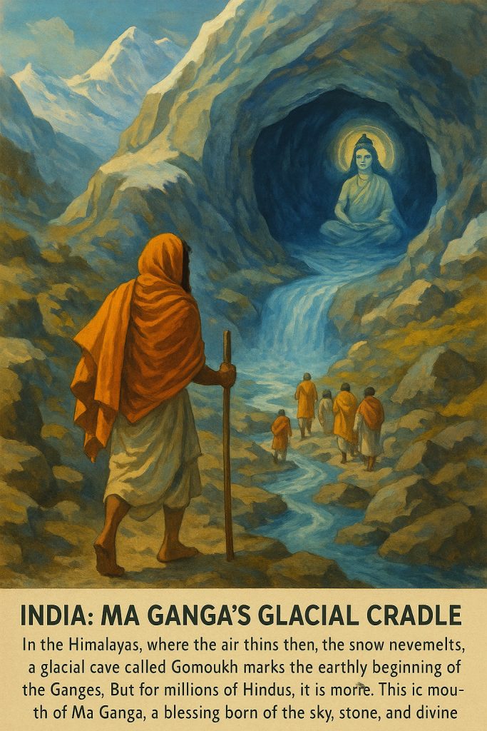india, sacred river sources, ma ganga, gomoukh