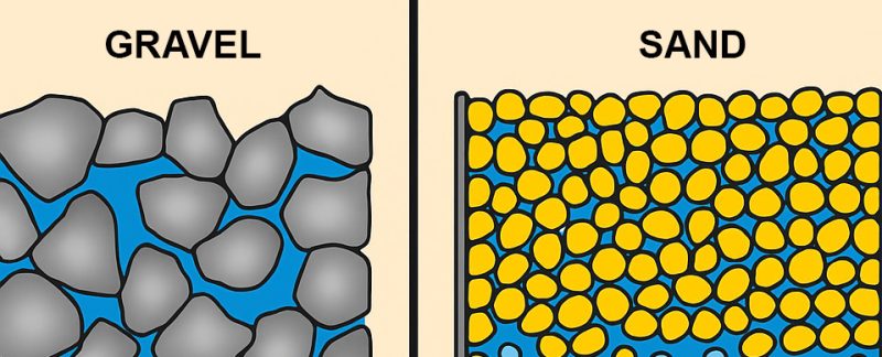 aquifers, sand, gravel