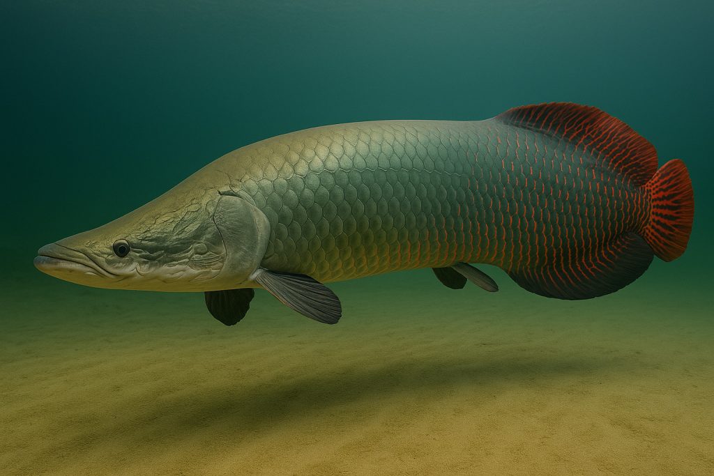 Arapaima, Arapaima gigas, largest freshwater fish in the world